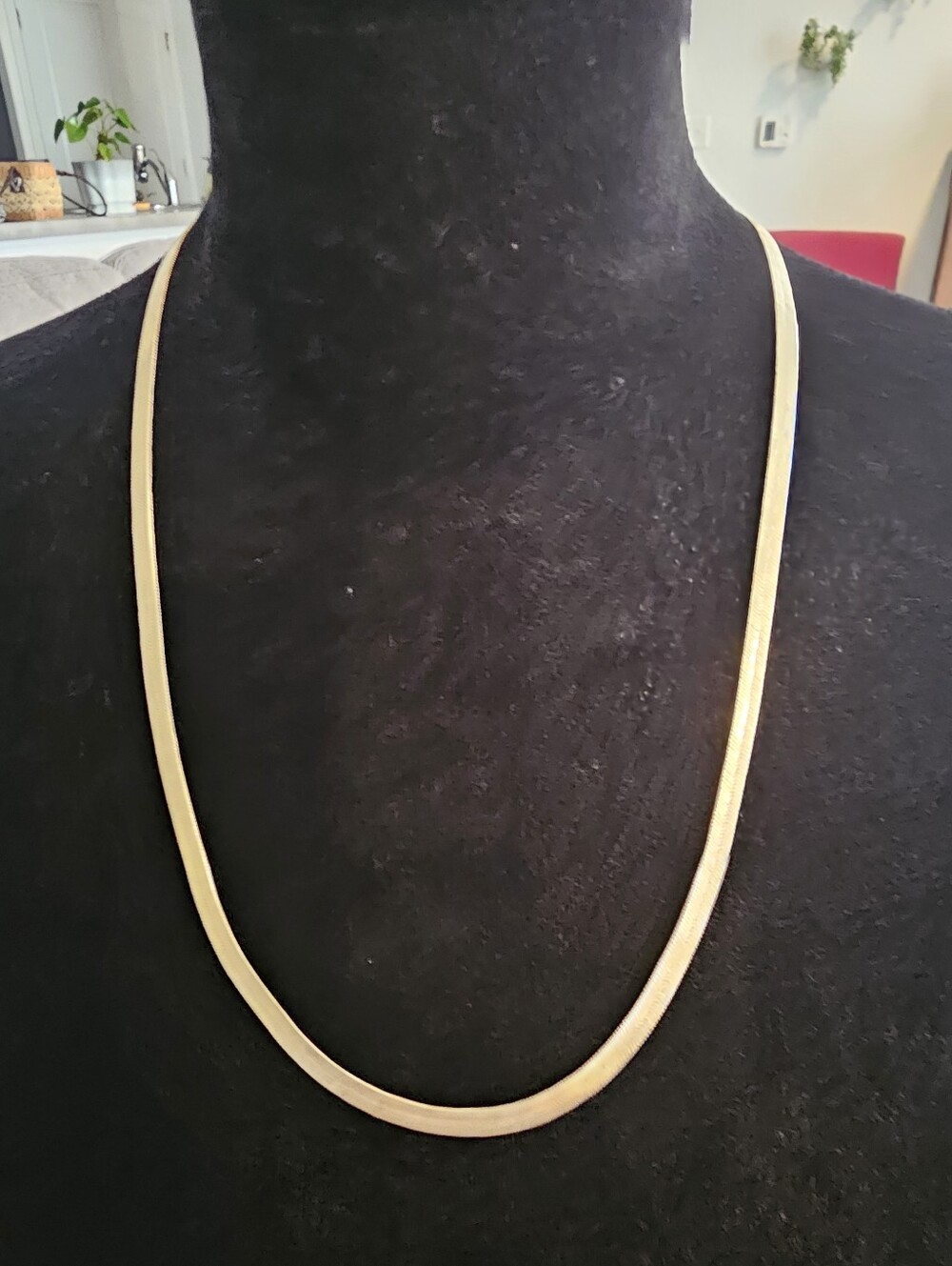 Classic Gold Herringbone Necklace 24" #6.